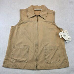 Vintage Susan Bristol Sedona Utility Vest S Khaki Deadstock Safari Outdoor 90s